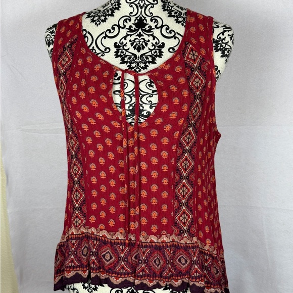 Patrons of Peace Tops - Patrons of Peace NWT size M  Boho Sexy Festival Red Patterned Sleeveless Blouse